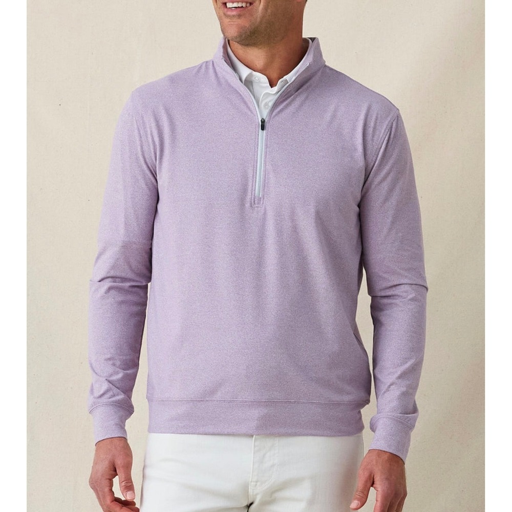 Straight Down Ballard Quarter Zip Pullover Mens 2XL Mauve Heather Golf 60473 MLB